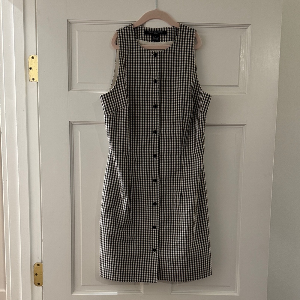 French Connection Black and White Gingham Mini Dress